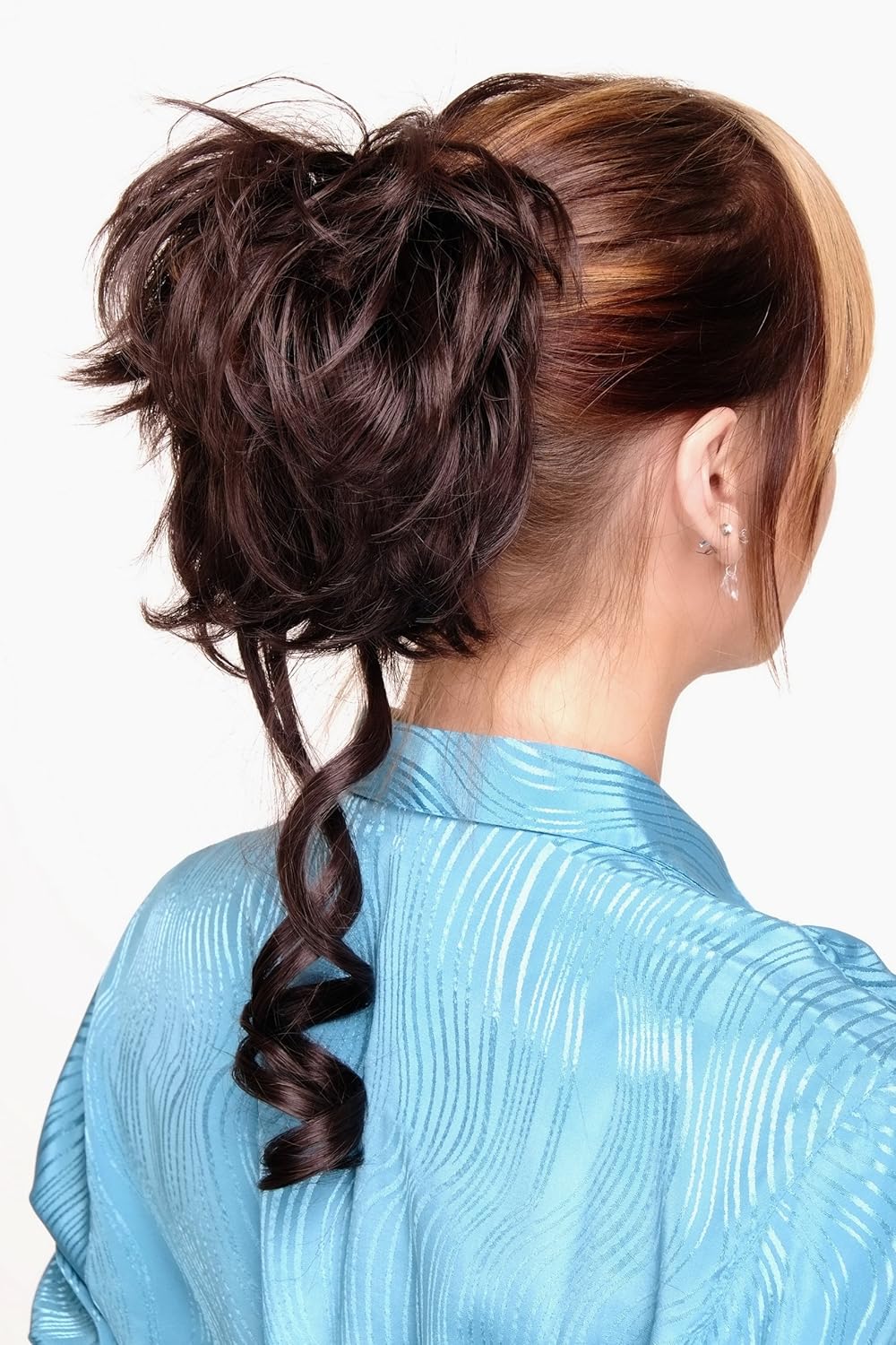 WIG ME UP YZF-3072HT-6 Hair Piece baroque voluminous wild curled like scrunchy with micro comb chocolate brown - Image 3