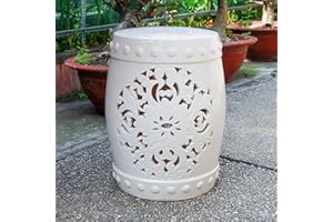 International Caravan Isfahani Ceramic Garden Stool