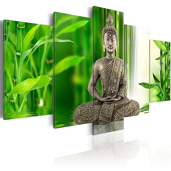 IMAGE PRINTED ON CANVAS +++ WALL ART PRINT +++ 5 pieces +++ BUDDHA
