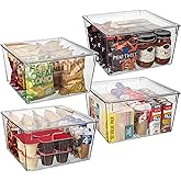 ClearSpace Plastic Storage Bins with Lids XL – Perfect Kitchen Organization or Pantry Storage – Fridge/Cabinet Organizers