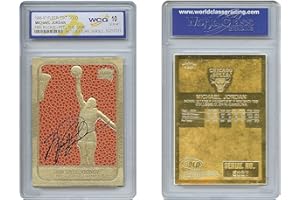 WCG 1996 Michael Jordan '86 Fleer Rookie Feel The Game NBA 23K Signature Gold Card - Graded GEM Mint 10