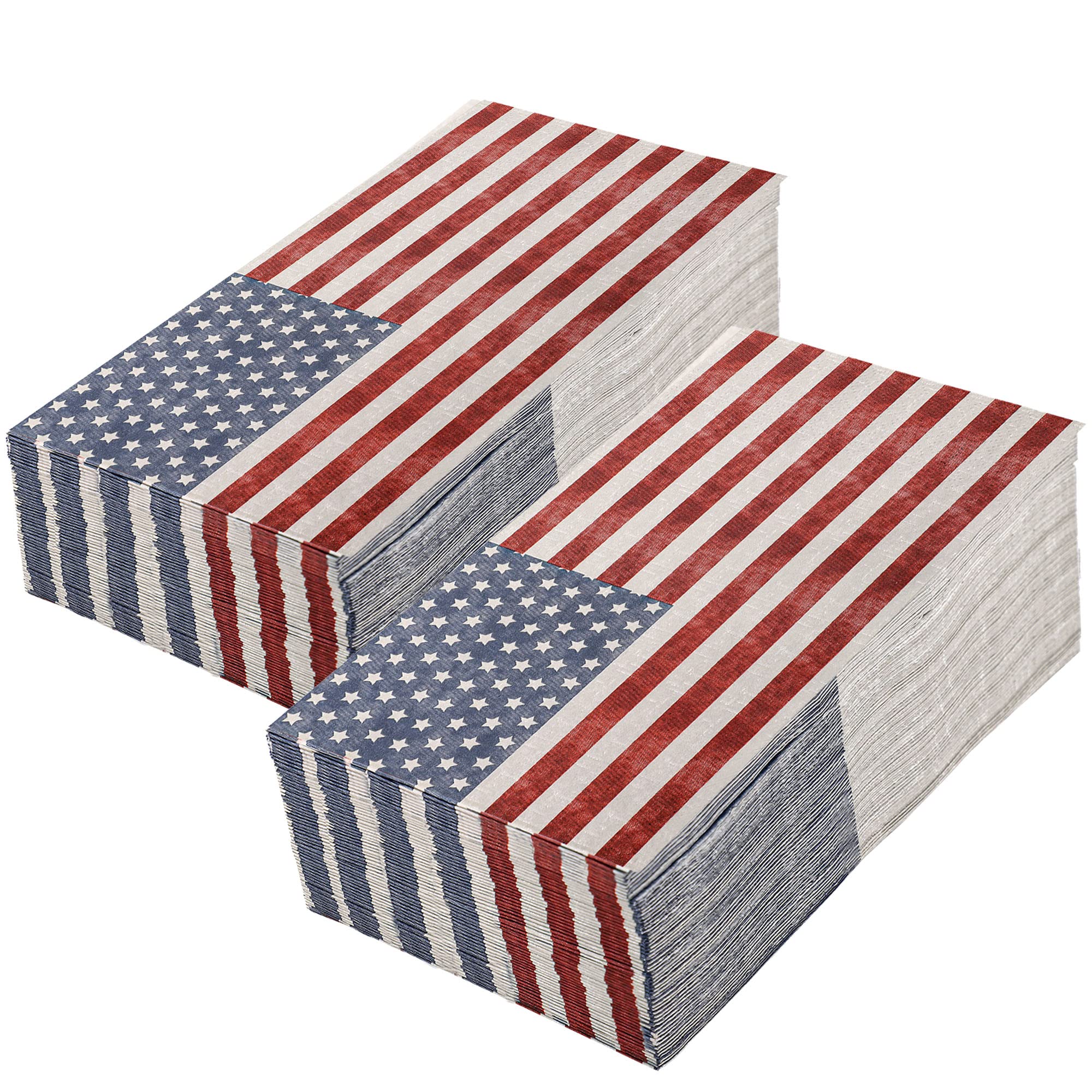 Photo 1 of 100 Pieces Patriotic Guest Napkins American Flag 3-Ply Disposable Paper Napkins 4th of July Hand Towel Decorative Dinner Napkin for Independence Day Kitchen Bathroom Party Tableware