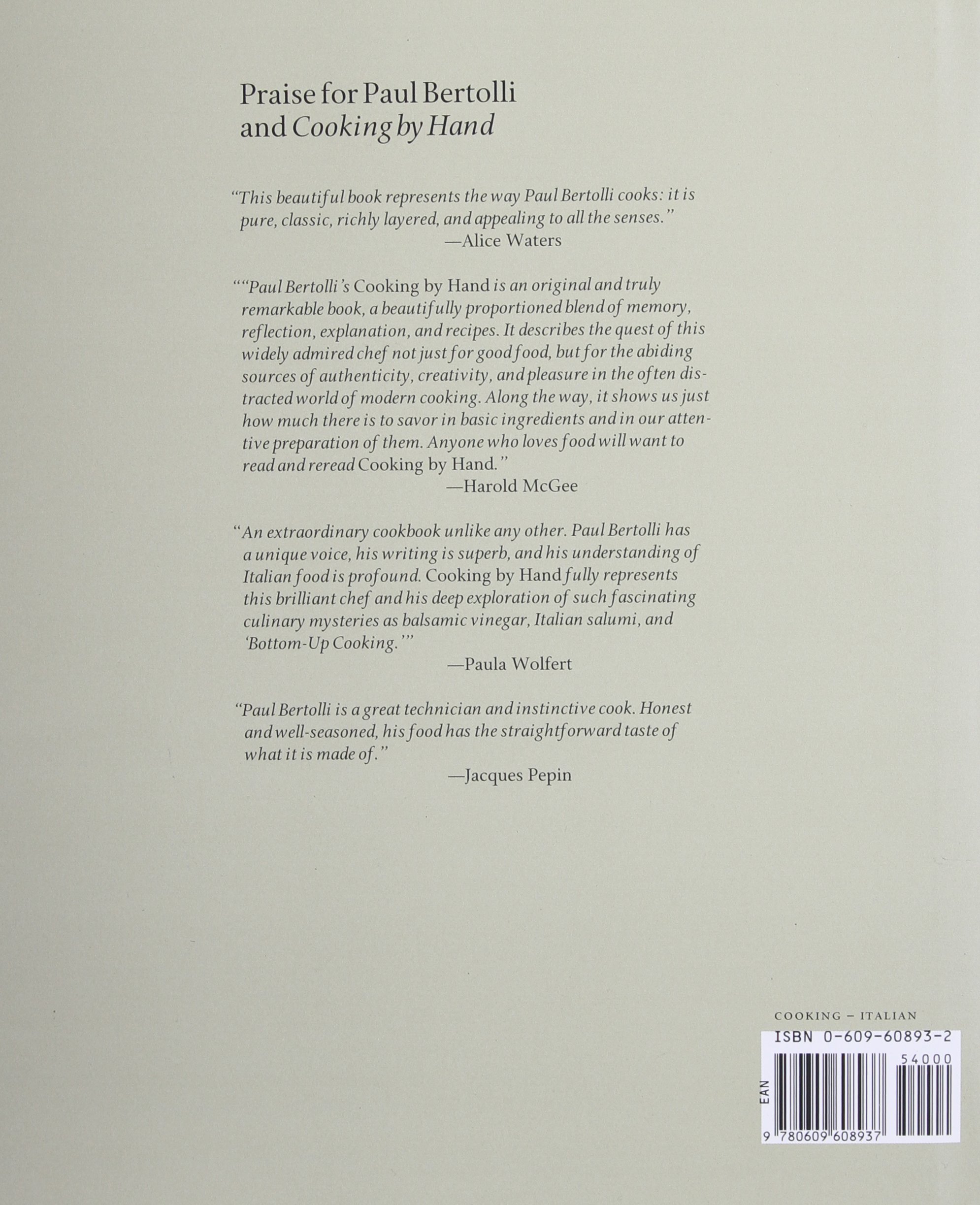 Cooking By Hand A Cookbook Bertolli Paul 9780609608937 Amazon Com Books