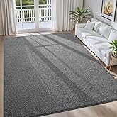 FALARK 4x6 Area Rugs for Bedroom Living Room, Dark Grey Soft Low-Pile Modern Indoor Thickened Memory Foam Non-Slip Washable Carpets for Kids Dorm Home Decor Rug