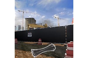 ShadeMart 5' x 42' Black Fence Privacy Screen Windscreen Shade Fabric Cloth HDPE, 90% Visibility Blockage, with Grommets, Heavy Duty Commercial Grade, Cable Zip Ties Included (We Customize Size)