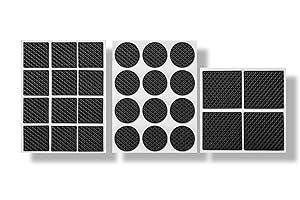 Ram-Pro 28Pc Anti-Scratch Foam Furniture Protection Pads Kit & Self Adhesive Floor Cushion Protectors Set – 1” Round, 1” Square & 1.5” Square