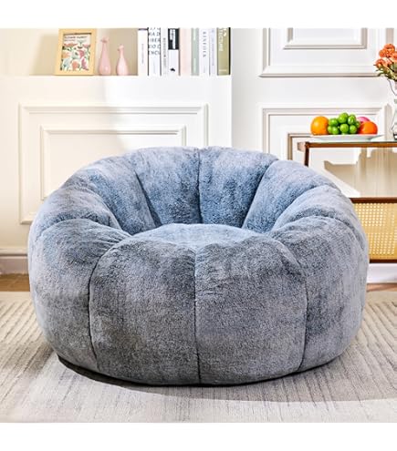 Soft And Fluffy Tufted Bean Bag Chair For Bedroom Or Living Room