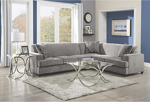 Amazon Com Tess Sectional Sofa For Corners Grey Kitchen Dining