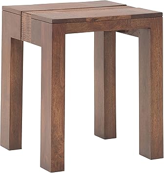The Jaipur Living Egypt Solid Wood Lamp Table (Light Honey Finish, Brown)