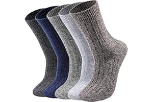 Nimalpal 5 Pairs Wool Socks - Wool Socks for Women Men Boot Socks Soft Crew Socks Winter Hiking Socks Cozy Socks Warm Socks