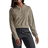 Hanes Women's Originals French Terry Cropped Hoodie, Pullover Hooded Sweatshirt