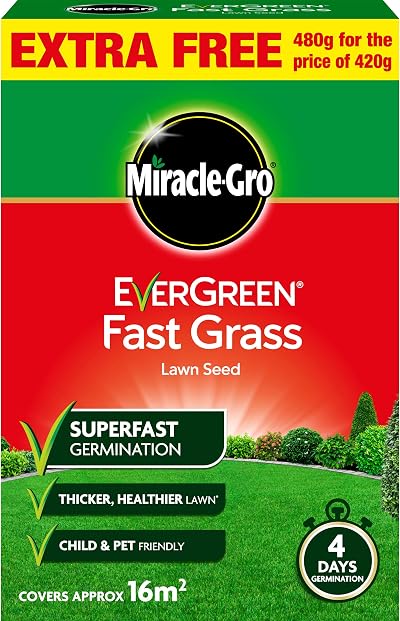 Miracle-Gro EverGreen Fast Grass Lawn Seed 480g Brand New 4 Day Germination