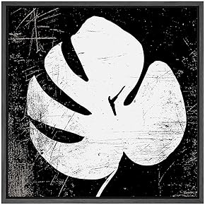 SIGNWIN Framed Canvas Wall Art Lotus Leaf Botanical...