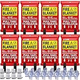 JJ CARE Fire Blanket – 8 Packs with Hooks and Gloves – Emergency Fire Blanket for Home & Kitchen, High Heat Resistant Fire Suppression Blankets for Home Safety, Kitchen, and Camping