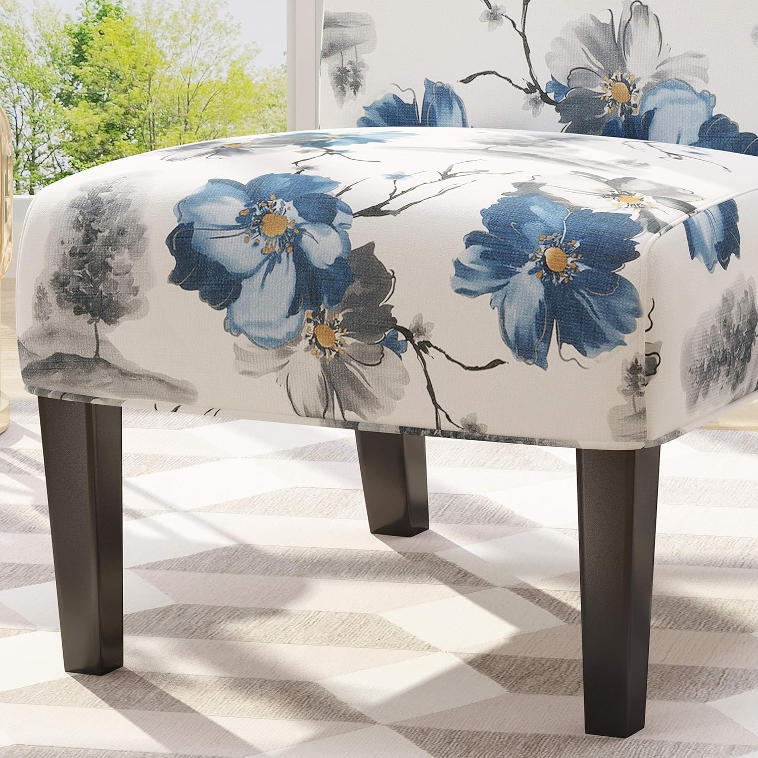 Christopher Knight Home Kendal Traditional Fabric Accent Chair, Print, Matte Black: Furniture & Decor