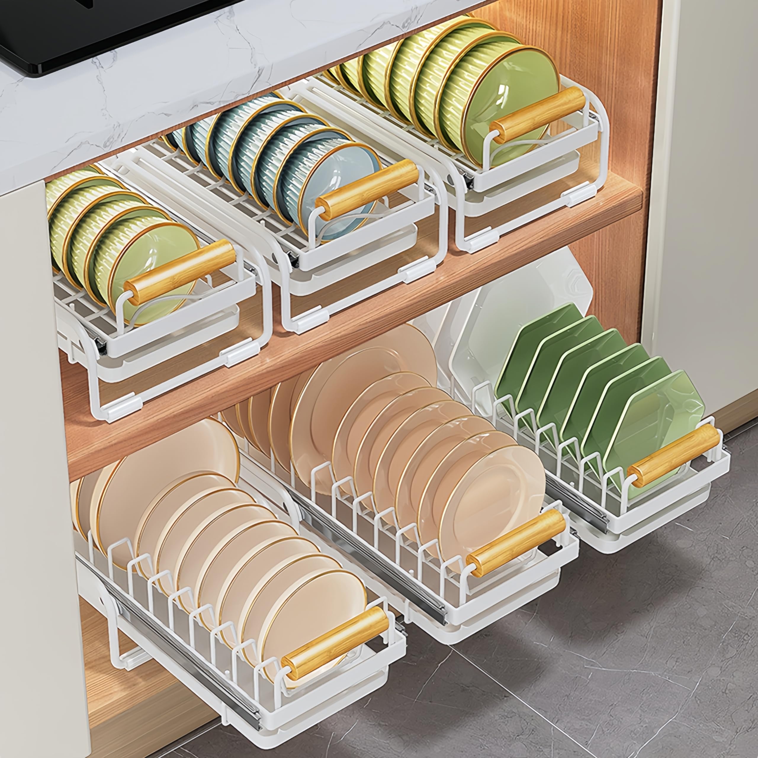 Photo 1 of ****SIMILAR ITEM*****Pull-Out Double/Single Tier Dish Rack for Cupboard, Slide Out Dish Drying Rack for Kitchen Cabinets, Pull Out Drawer for Kitchen Under Sink Organizer (Single Tier Bowl Rack)