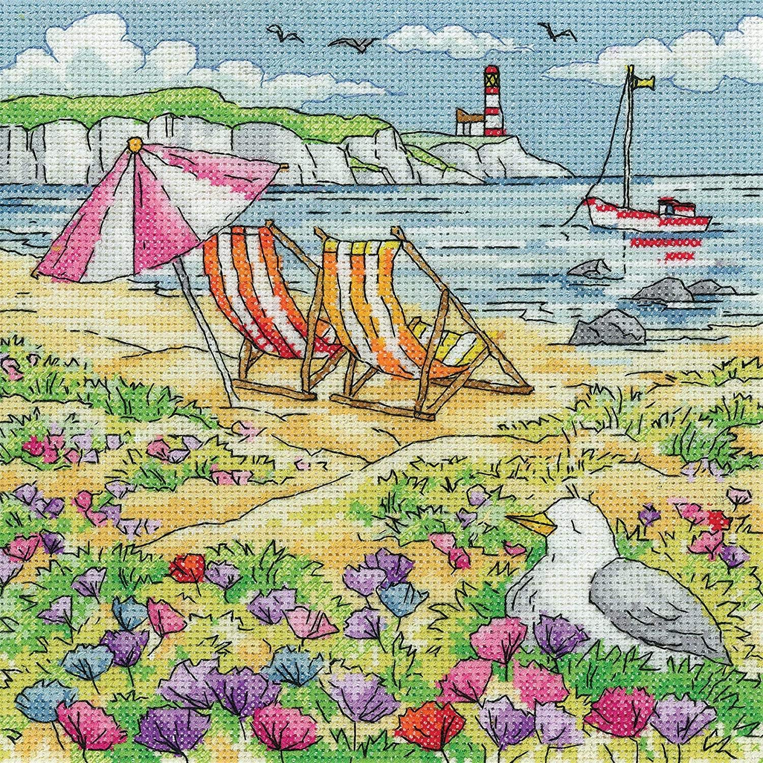 Heritage Crafts Cross Stitch Kit - Summer Shore (Aida)