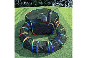 LUCKITTY Outdoor Rainbow Cat Enclosures Playground,Outside House for Indoor Cats Include Portable Cat Tent with Circle Cat Tunnel, for Cats, Kitty and Small Animals,Within Storage Bag