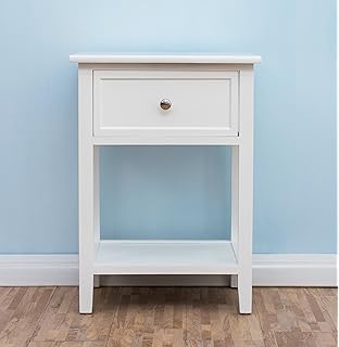 Woodluv 1 Drawer Bedside Table Mdf Nightstand Storage Unit