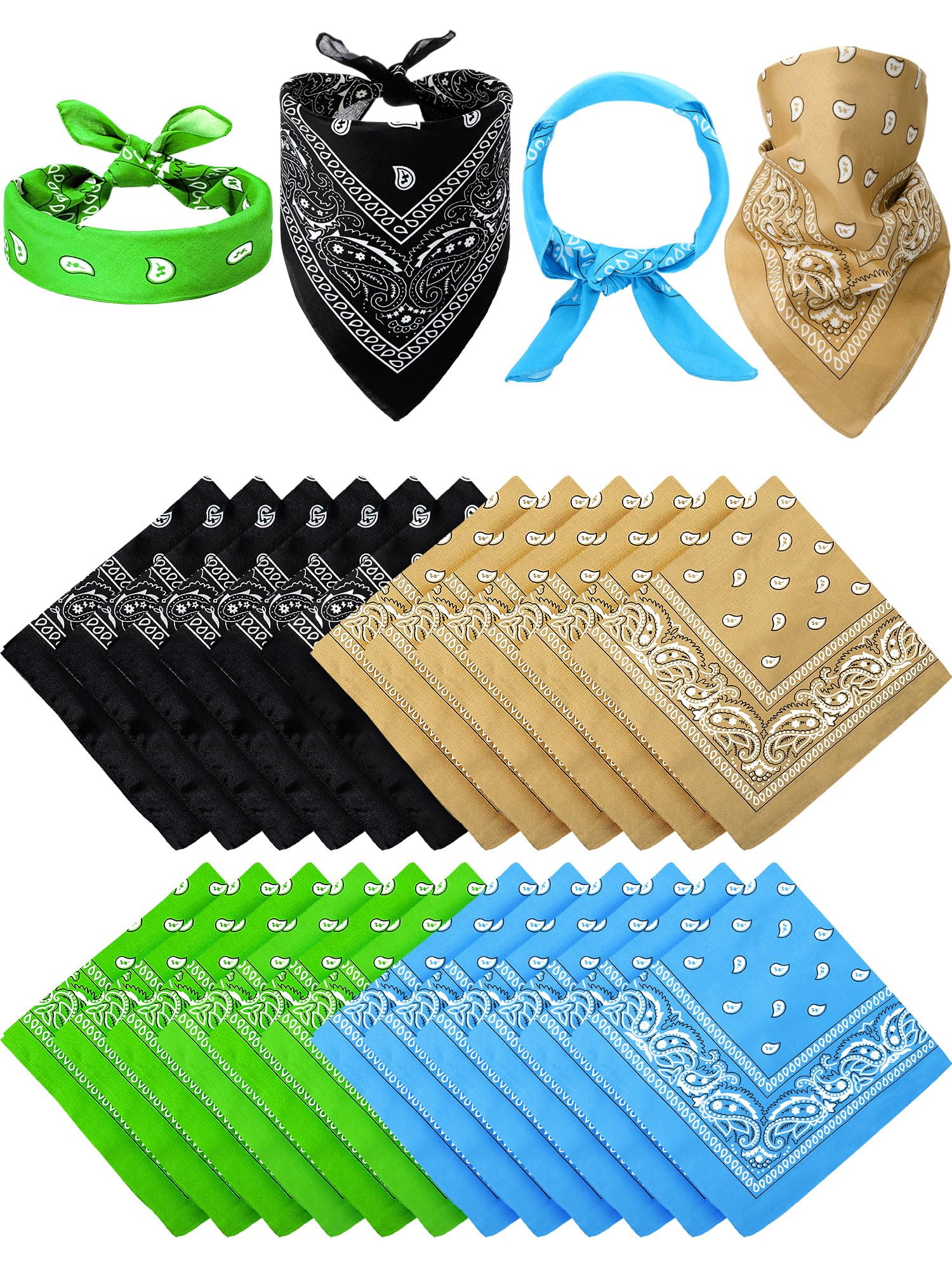 Lot de 12 chapeaux et bandanas de cowboy en vrac pour homme et femme (couleur mélangée