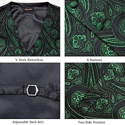 DiBanGu Mens Vest and Tie Set Formal Paisley
