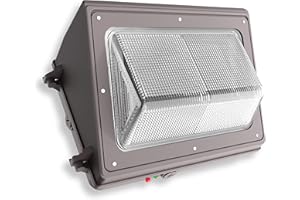 E2 Lighting non cut off LED wall pack 30 watts with emergency battery backup/photocell E2WP30W27V50K-EP, RoHs compliant UL and DLC certified LED wall packs commercial, 5 year warranty