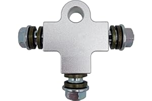 kweiny Motorcycle Hydraulic Brake Line Tee Hose Connector 3 Way Adapter with M10 Banjo Bolt(Square Shape)