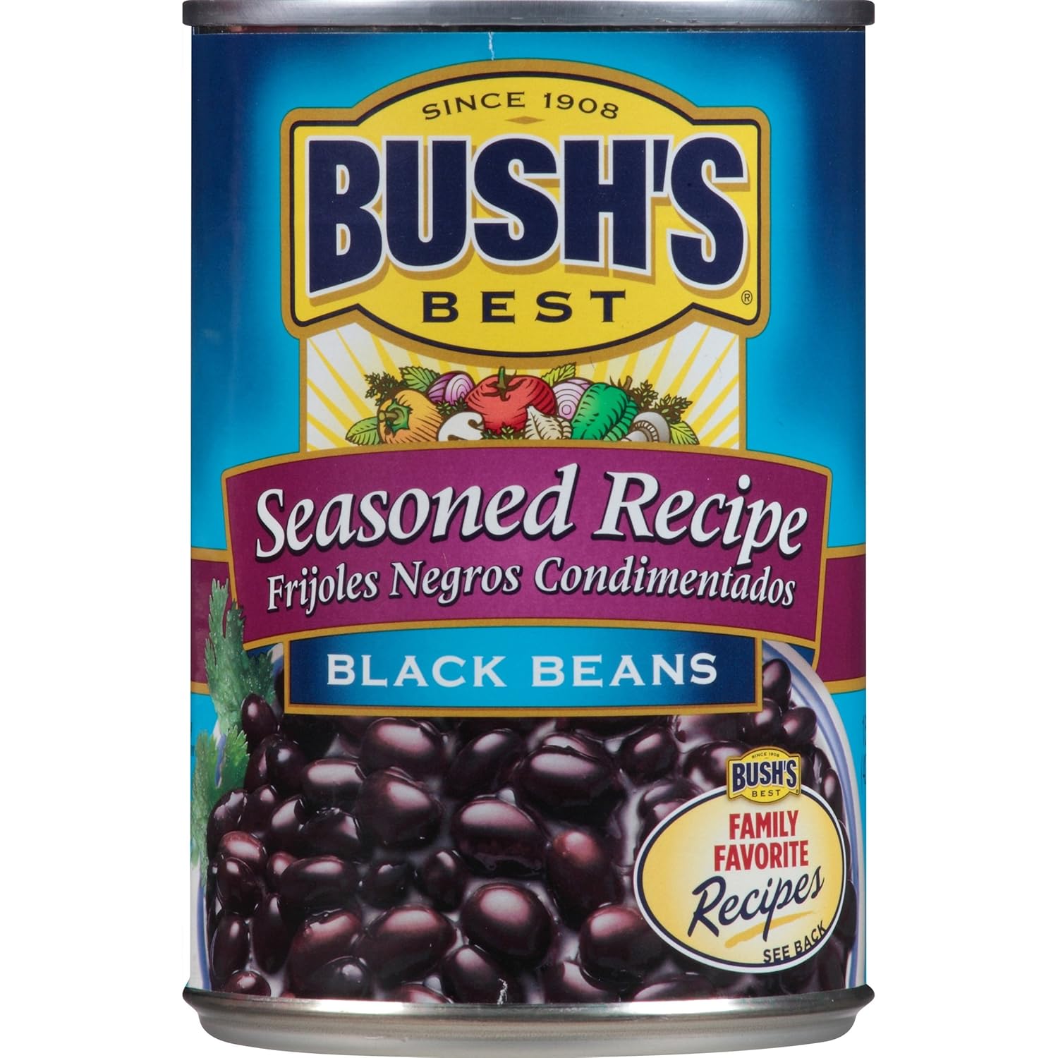 Bush's Best Seasoned Black Beans, 15 oz Prime Pantry