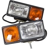 HECASA Universal Trunk Snowplow Lights Plastic Clear Lens+Black Housing | Replacement for 64261-4 Halogen