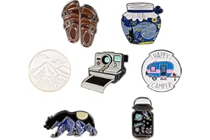 RIPGRIP 7 Outdoors Enamel Pins For Backpacks - Enamel Pin Set | Pins for Jackets by The Carefree Bee (Set 2)