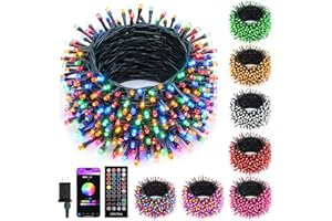 Minetom 82ft 250LED Color Changing Christmas Halloween Tree Lights, LED RGB String Twinkle Lights, 16 Milion Adjustable Colors Smart Fairy Lights with Remote & App & Timer for Xmas Tree Holiday Party