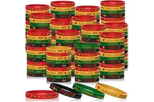 Highergo 200 Pcs Happy Juneteenth Day Party Favors Juneteenth Silicone Bracelets 1865 Black American Independence Bracelets Black Freedom Day Silicone Wristbands Juneteenth Gifts for Teens Adults