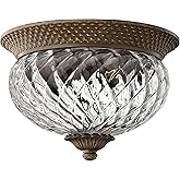 Hinkley Plantation Traditional Two Light Flush Mount, Pearl Bronze