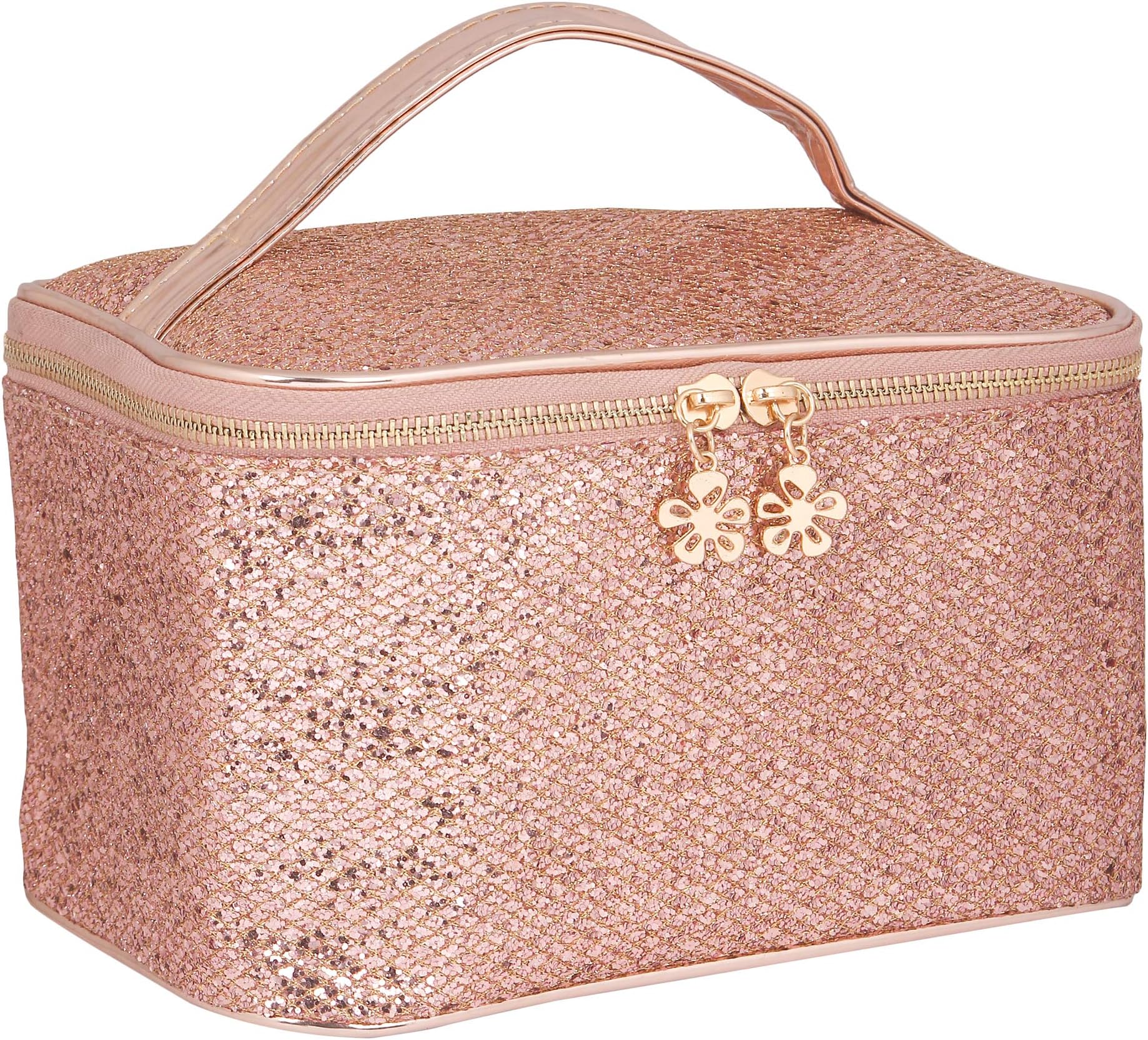 uberlyfe Bling Bling Glitter Sequins Multifunction Makeup Bag cum Cosmetic Storage Bag Perfect for Women and Girls- Rose Gold(PU-001755-ROSGLD-BG_1)