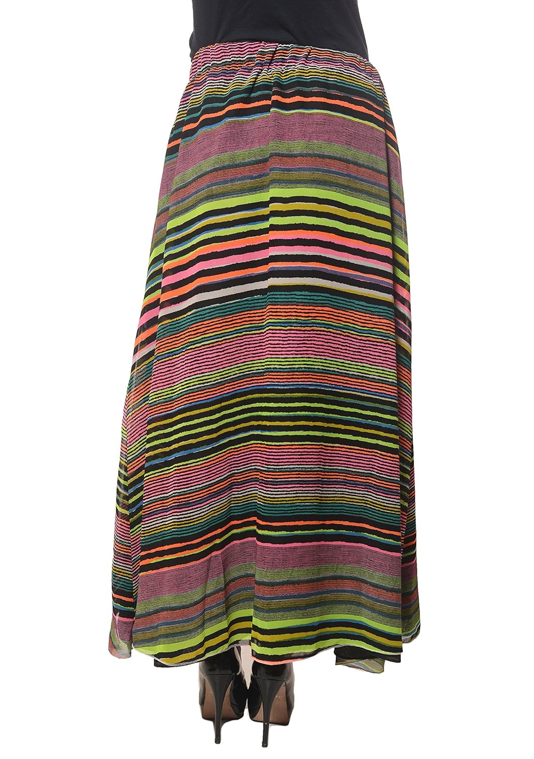 hazle avenue women's regular multi-striped full length skirt