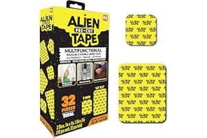 ALIEN TAPE Pre Cut 32 Piece Ser Double Sided Tape Multipurpose Removable Adhesive Transparent Grip Mounting Strips Washable Strong Sticky Heavy Duty for Carpet Photo Frame Poster Décor As Seen On TV