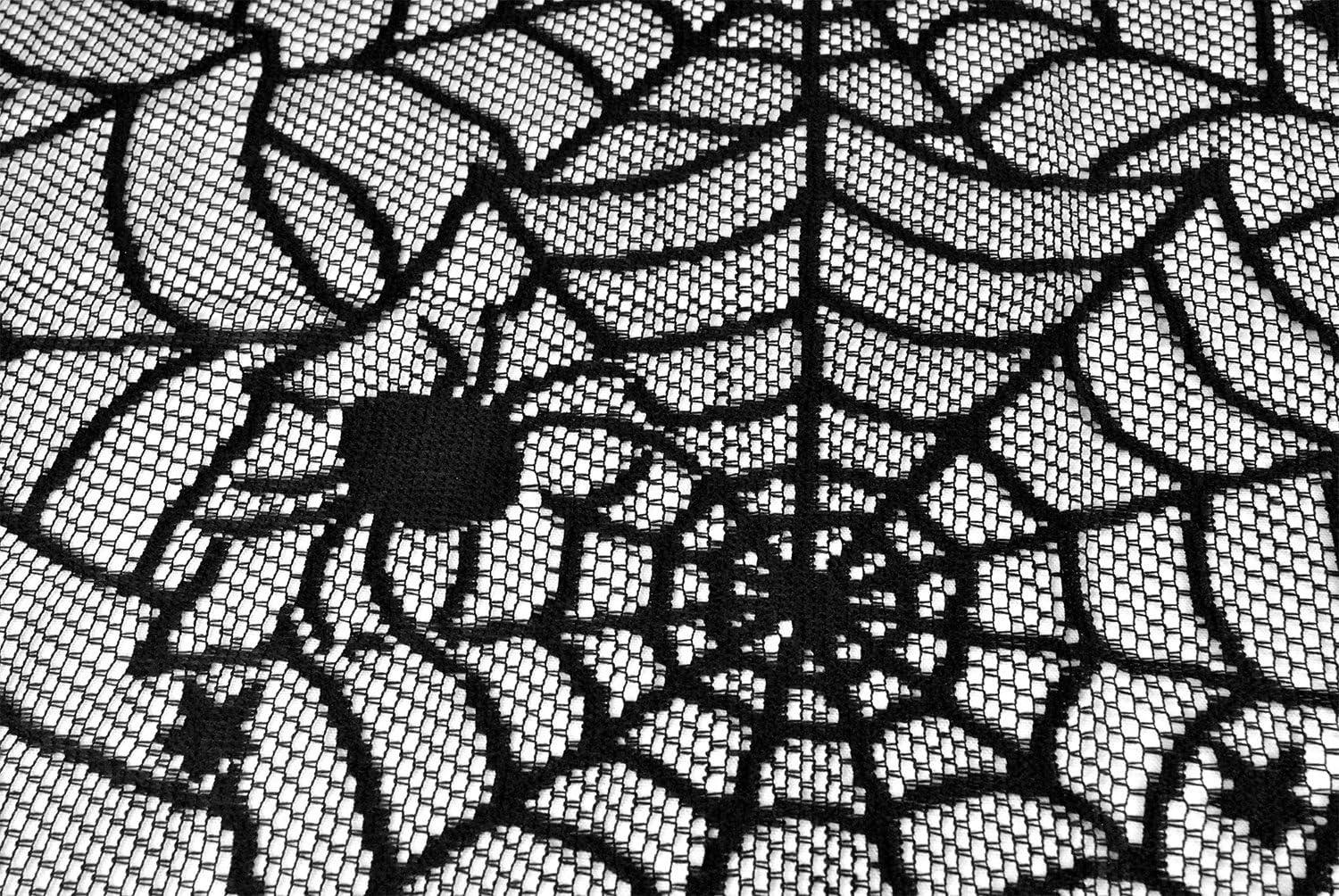 DII 54x72" Rectangular Polyester Lace Tablecloth, Black Spider Web - Perfect for Halloween, Dinner Parties and Scary Movie Nights: Home & Kitchen