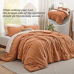 Bedsure Boho Comforter Set King - Pumpkin Tufted
