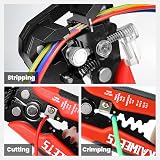 KAIWEETS Wire Stripper Crimper Set 3-in-1 10-24 AWG Auto 261 PCS Terminals view 4
