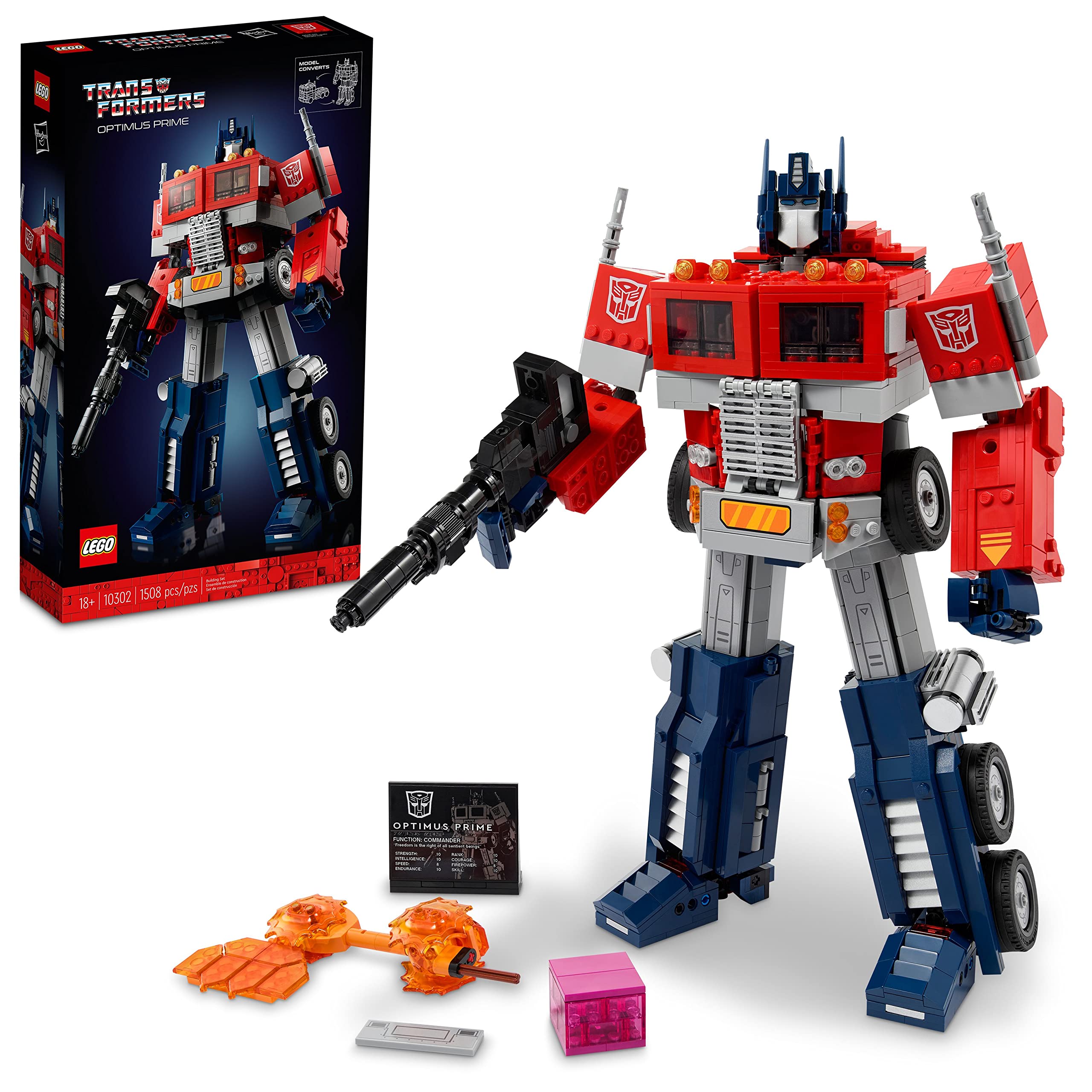 Photo 1 of ***FACTORY SEALED OPENED FOR INSPECTION***LEGO Icons Optimus Prime 10302 Transformers Figure Set, Collectible Transforming 2-in-1 Robot and Truck Model Building Kit for Adults, Perfect for Display or Play