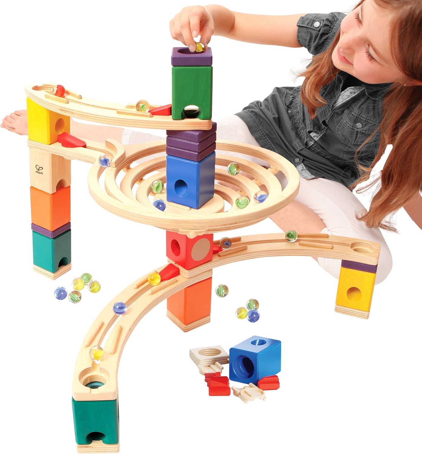 hape quadrilla race to the finish marble run