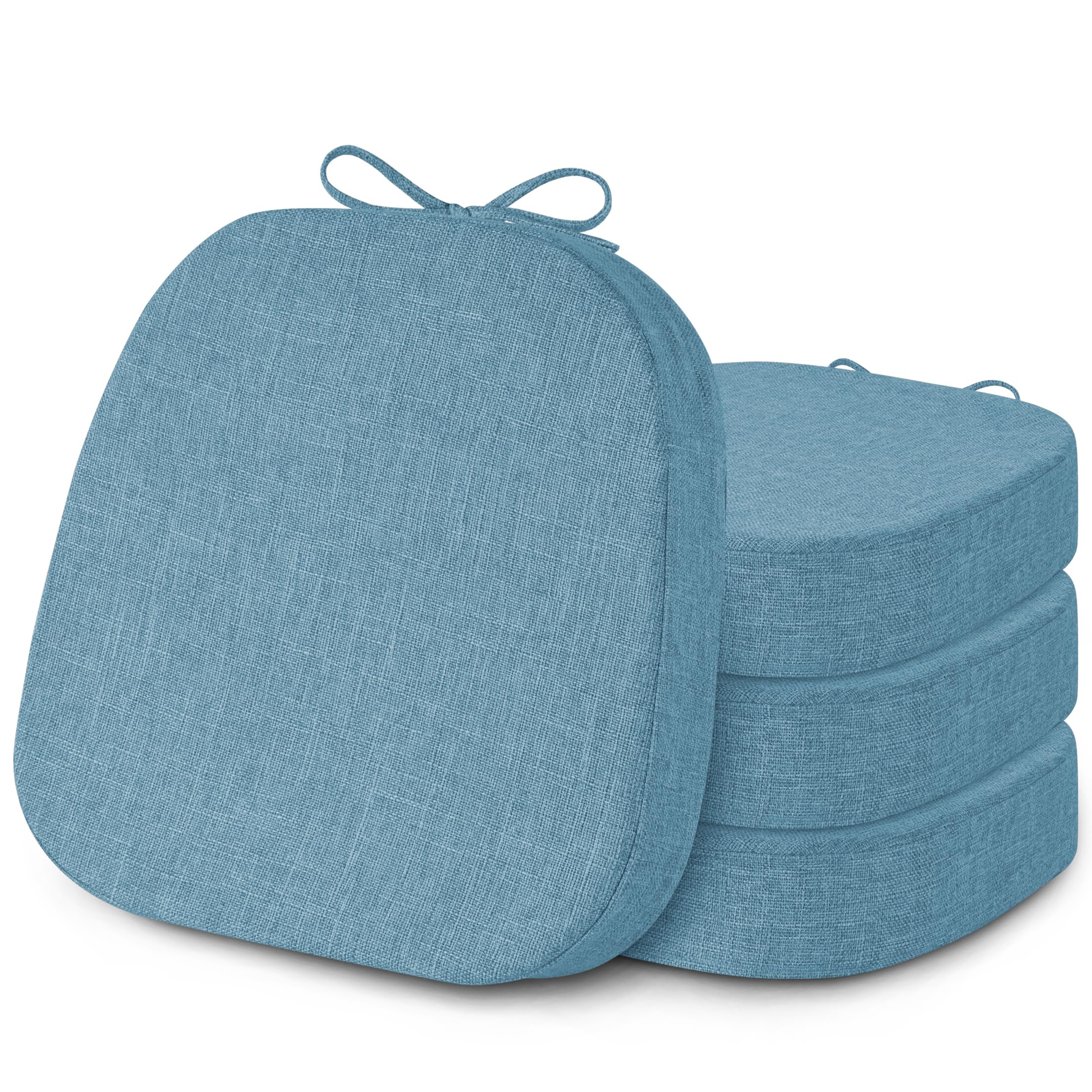 Photo 1 of ***SIMILAR ITEM***
FlyGulls 2.4 Inch Thick Metal Chair Cushions 14x14 Inch Set of 4 Non Slip Metal Dining Chair Pads with Ties and Removable Cover Seat Cushion for Cafe Kitchen Dining Room Light Blue