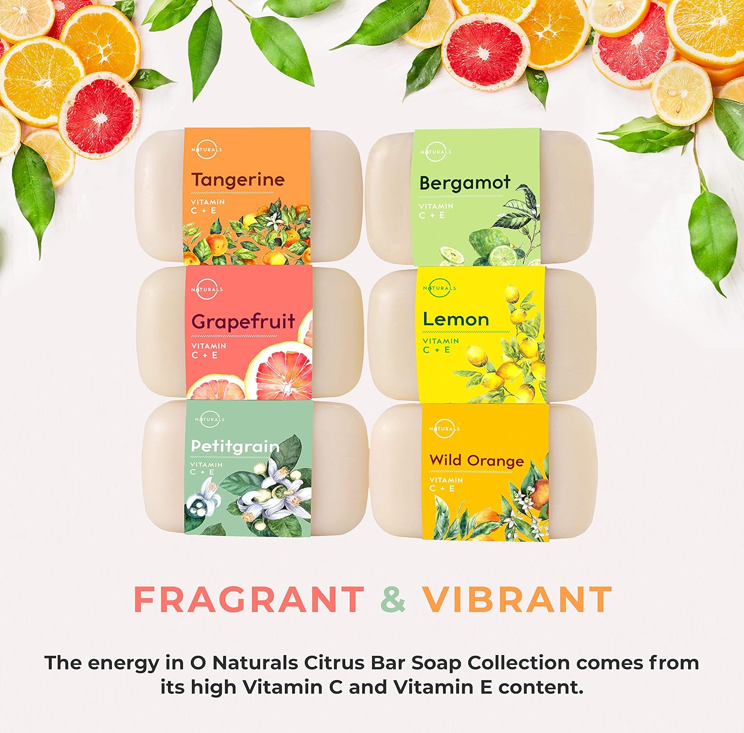 O Naturals 6 Pc Citrus Bar Soap Collection. Vegan Body & Hand Soap. Organic ingredients. Acne Face Cleanser Vitamin C Soap, Vitamin E Moisturizing Natural Soap Triple Milled Gift Set Women & Men 4oz : Beauty