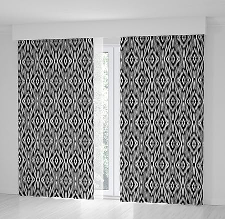 Positive Home Ikat Pattern In Black And White Traditional Atlas