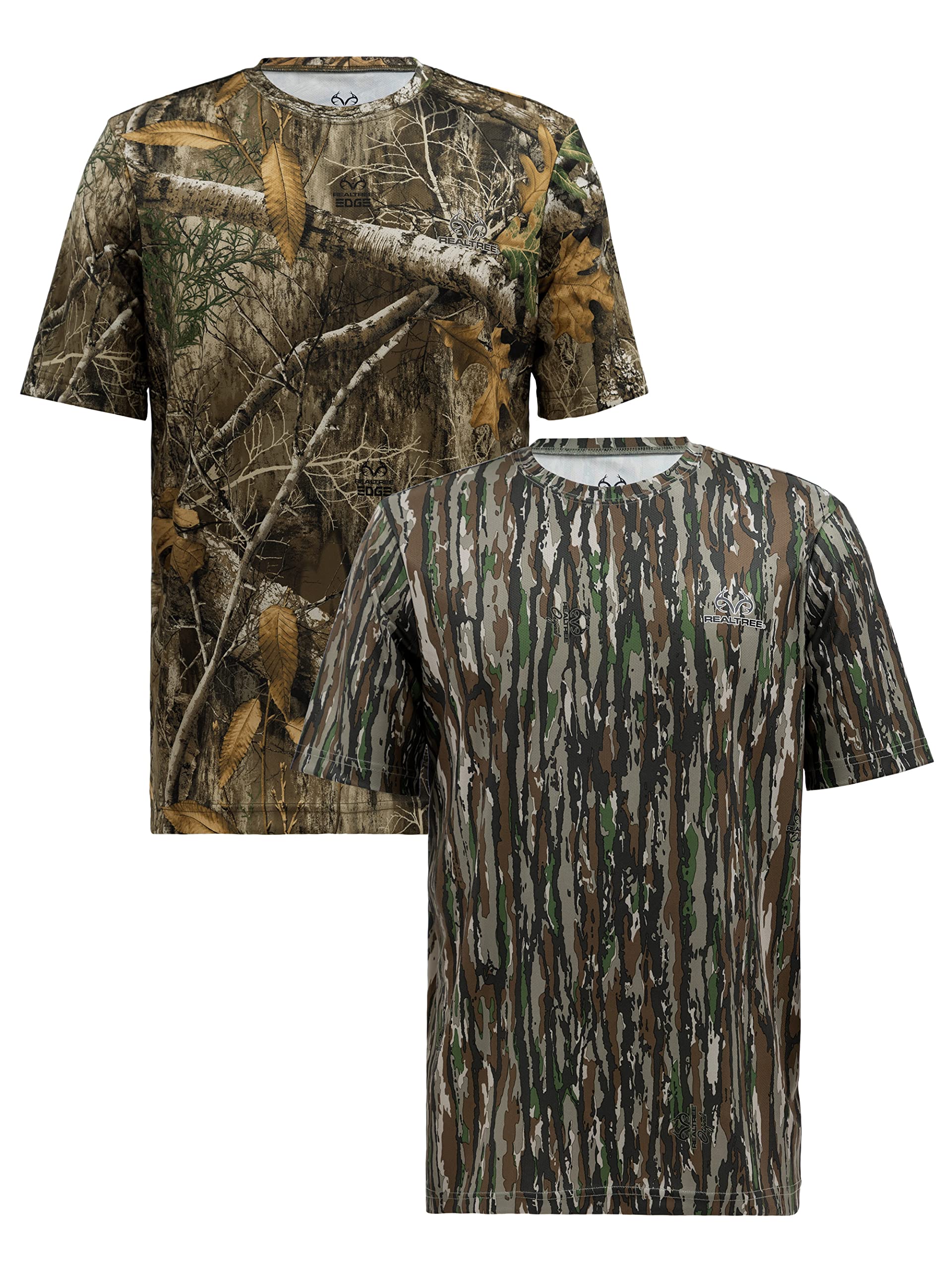 Realtree Men's 2 Pack Short Sleeve Performance Tees, Realtree Edge/Original, Medium Image