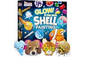 Klever Kits 12 Glow in The Dark Sea Shell Painting Kit-Arts & Crafts for Boys and Girls Ages 6-12, Art Supplies, Kids Craft Paint Kits, Creative Art Toys for Birthday Party Gift