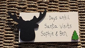 Amazon De Countdown Bis Weihnachten Festliche Tafel Holz Motiv