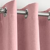 Enhanced Living Vogue Blush Pink Eyelet Thermal Noise Reducing Curtains 46x54 view 2