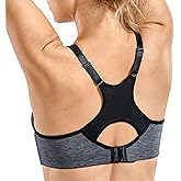 SYROKAN Women's Full Support High Impact Racerback Lightly Lined Underwire Sports Bra