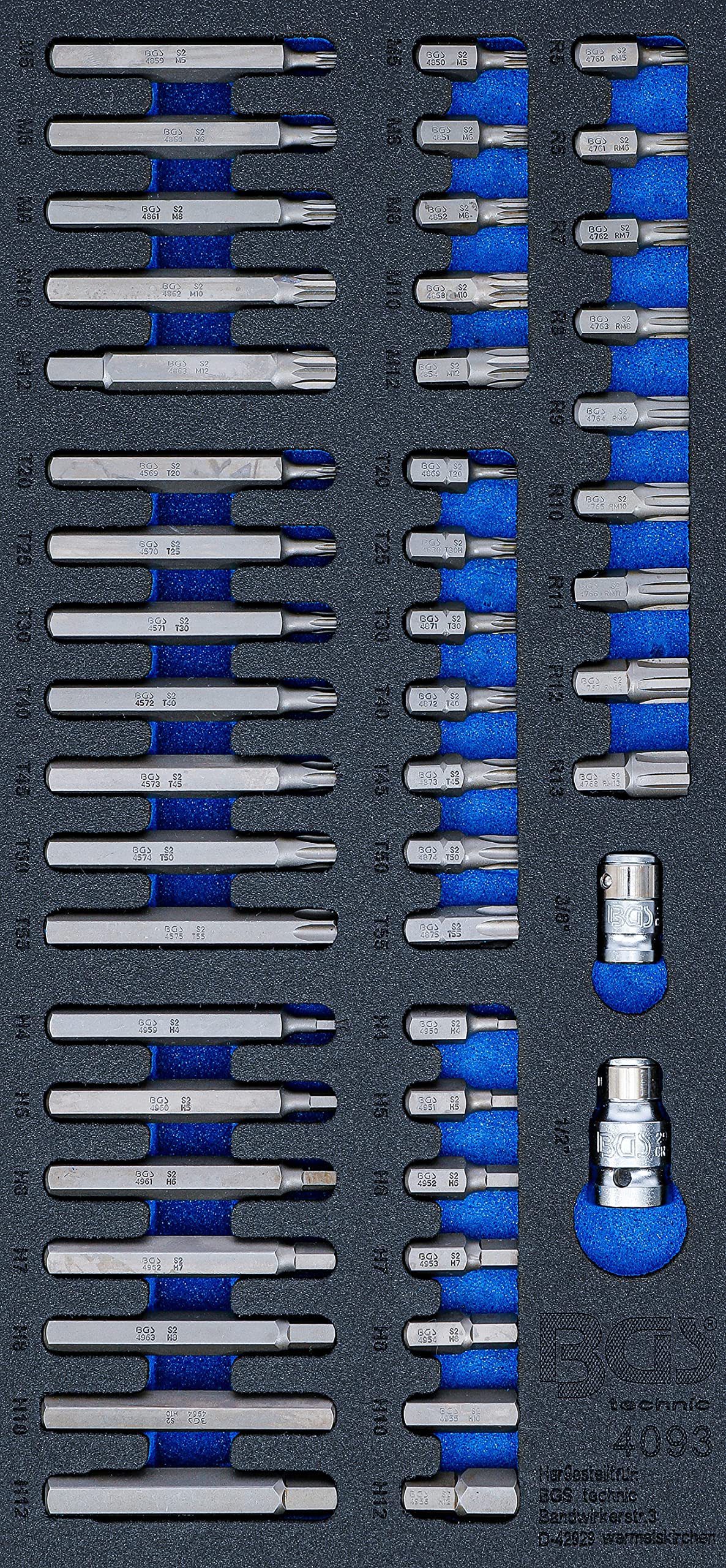 BGS 4093 | Tool Tray 1/3: Combined Bit Set | 49 pcs.